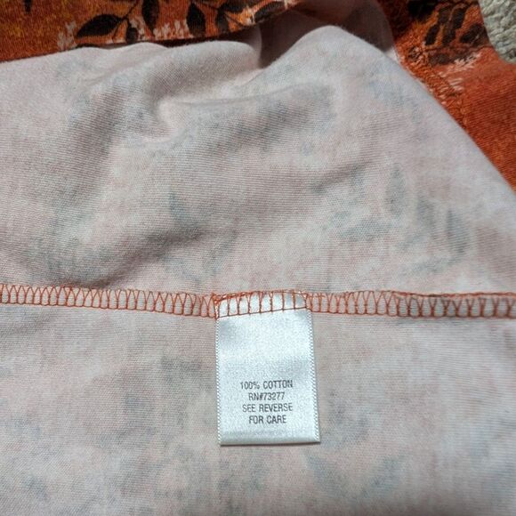 Croft & Barrow Orange Mock Neck Long Sleeve Top Fall Leaves Women's Plus Size 1X - Picture 6 of 6